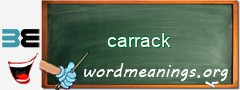 WordMeaning blackboard for carrack